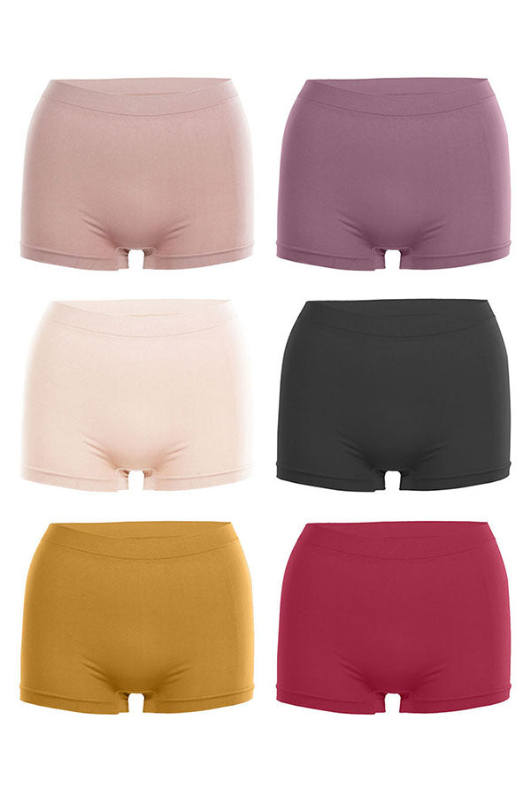 72041M 6 Piece Seamless Boyshort – 9" Regular or 10" Plus Size Height