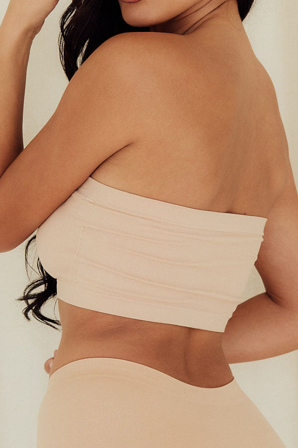 72041 6 Piece Bandeau Bra with Removable Pads – Elastic Band – Regular & Plus Size