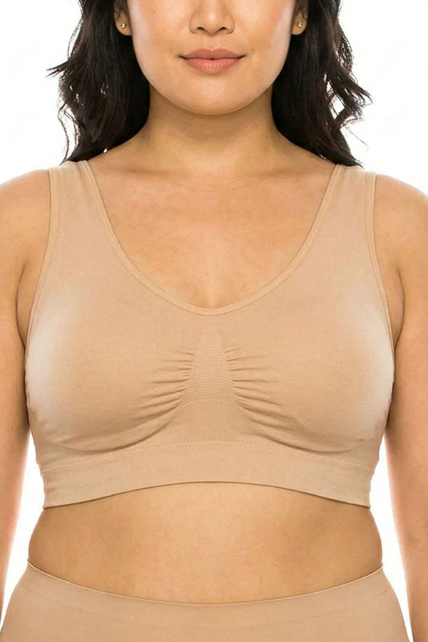 72147 6 Piece Breathable Microfiber Bra with Padding Seamless Bra