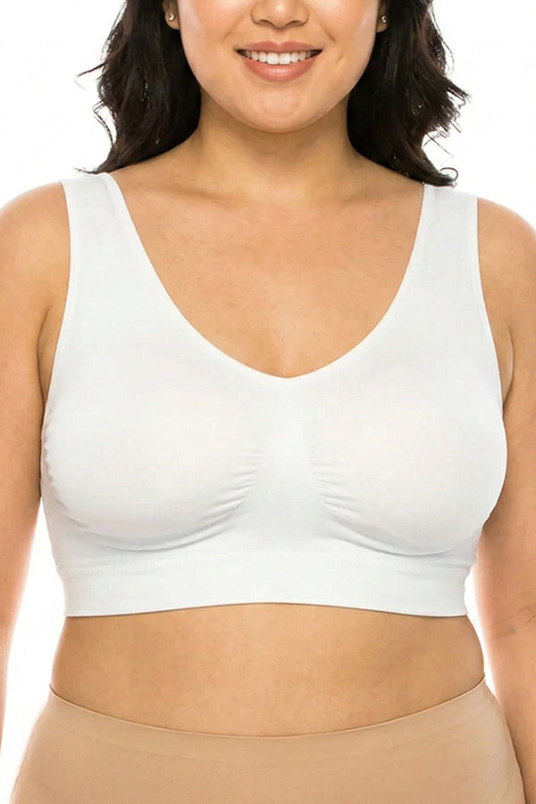 72147 6 Piece Breathable Microfiber Bra with Padding Seamless Bra