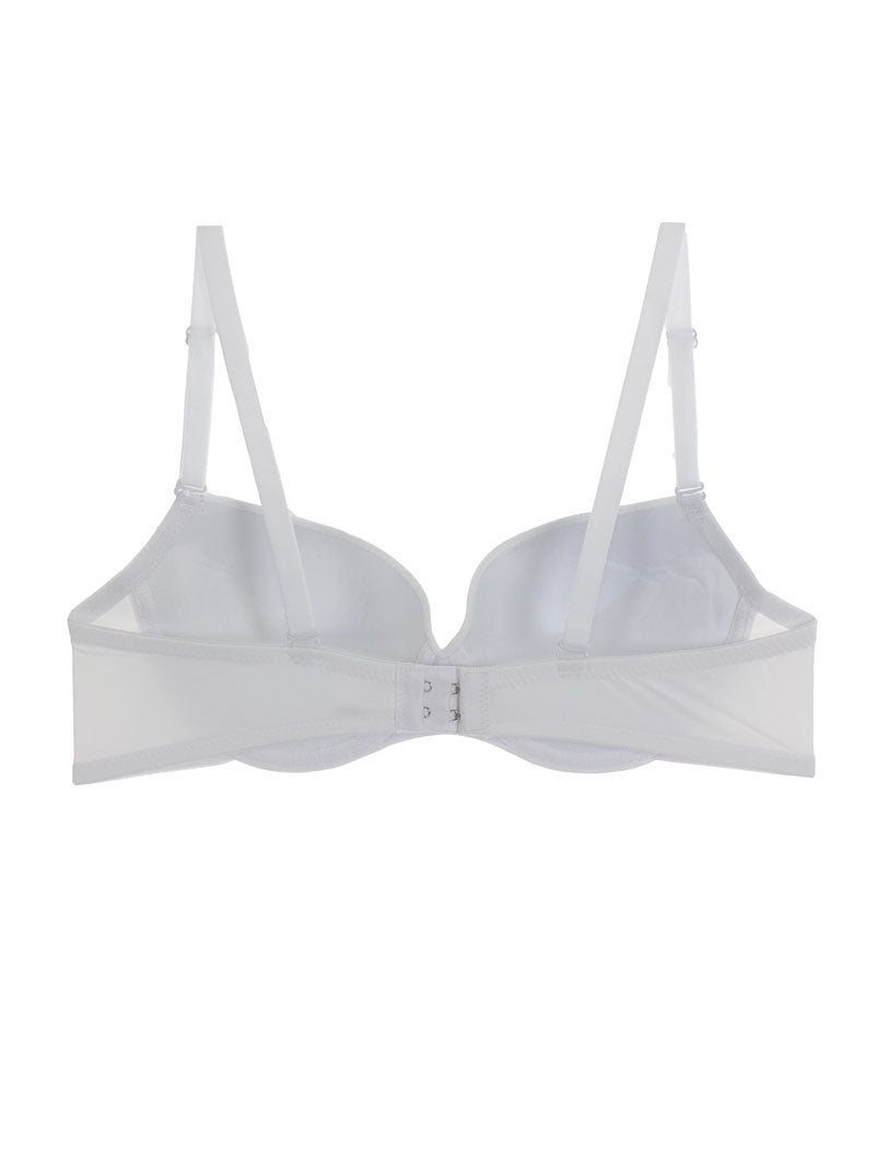 78253 12 Piece Adjustable, Removable Straps Solid Push-Up Bra with Underwire B/C Cup