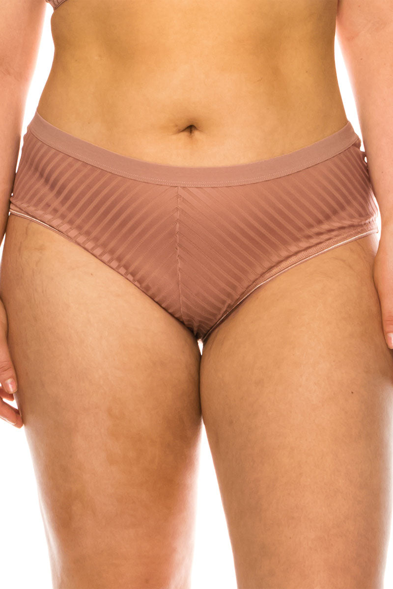 78313 12 Piece Comfortable Elastic Band Stripe Lace Panty Plus Size