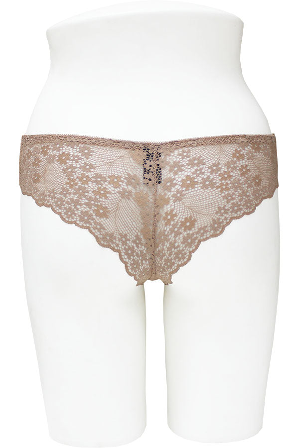 78319M 12 Pieces Elegant Floral Lace Design, Comfortable Elastic Band Floral Lace Thong