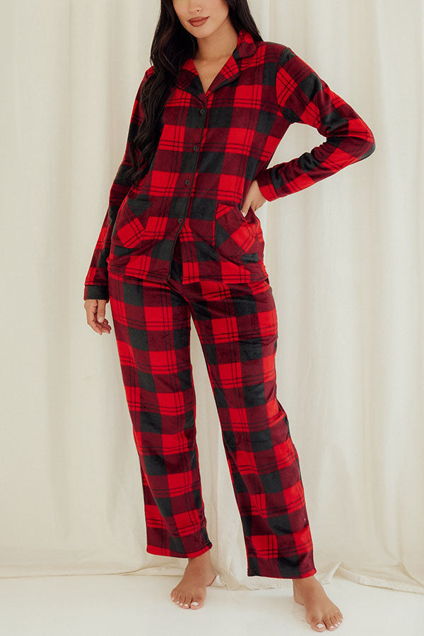 Youmita 6 Pieces Wholesale Comfortable and Stylish Sleepwear Lady Plaid Print Button Pajama Set