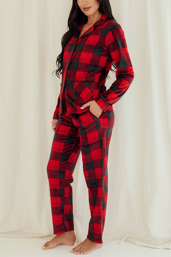 Youmita 6 Pieces Wholesale Comfortable and Stylish Sleepwear Lady Plaid Print Button Pajama Set