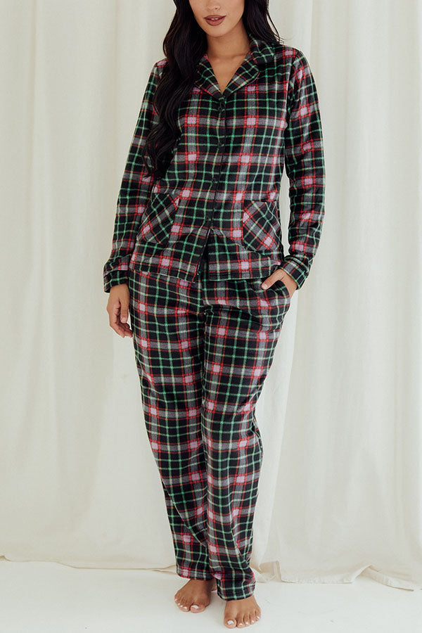 Youmita 6 Pieces Wholesale Comfortable and Stylish Sleepwear Lady Plaid Print Button Pajama Set