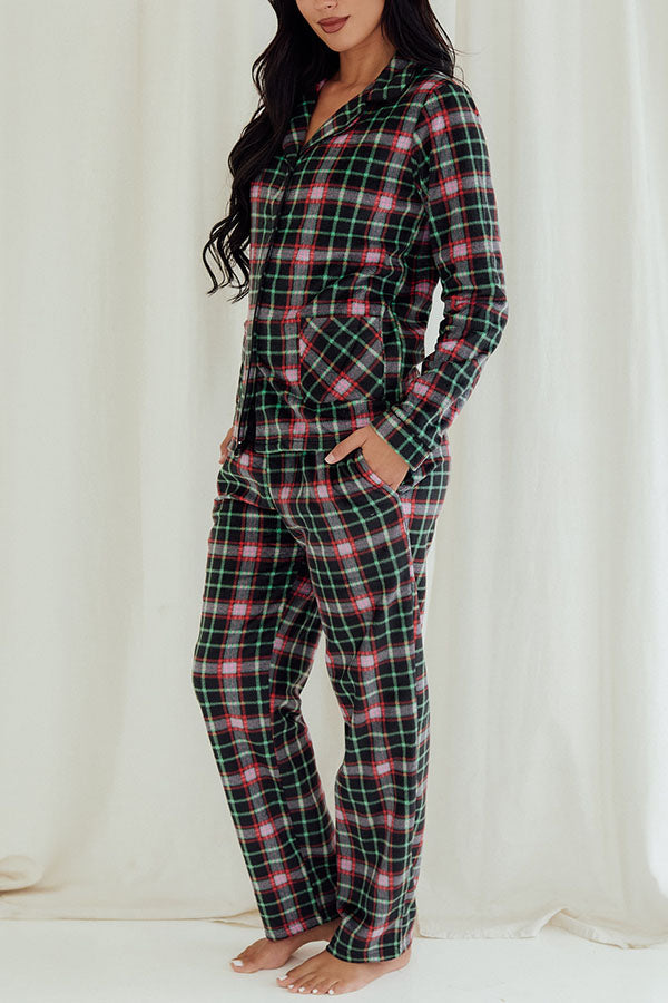Youmita 6 Pieces Wholesale Comfortable and Stylish Sleepwear Lady Plaid Print Button Pajama Set