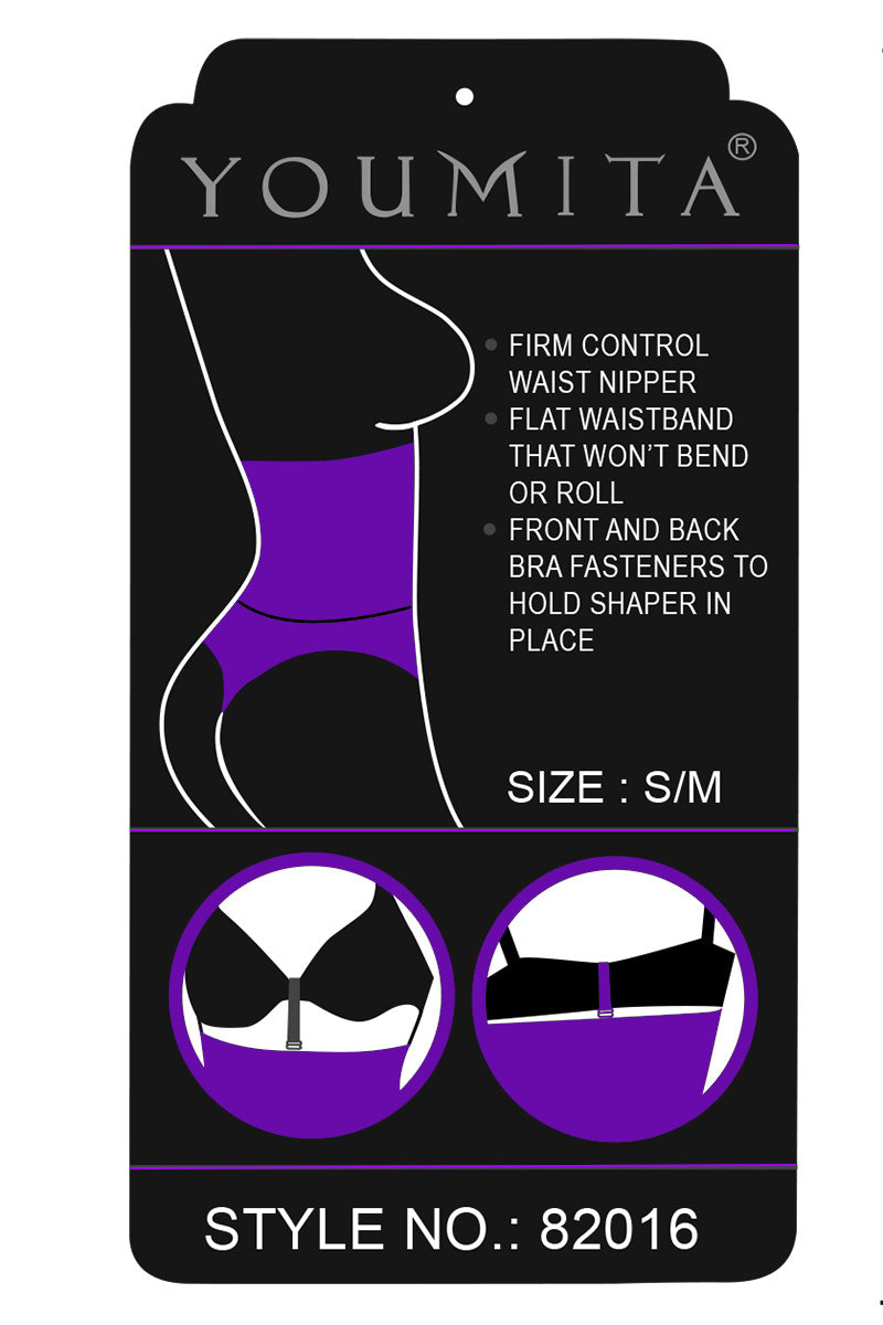 82016 6 Piece Anti-Roll Shaper with Bra Fasteners Firm Control Waist Nipper