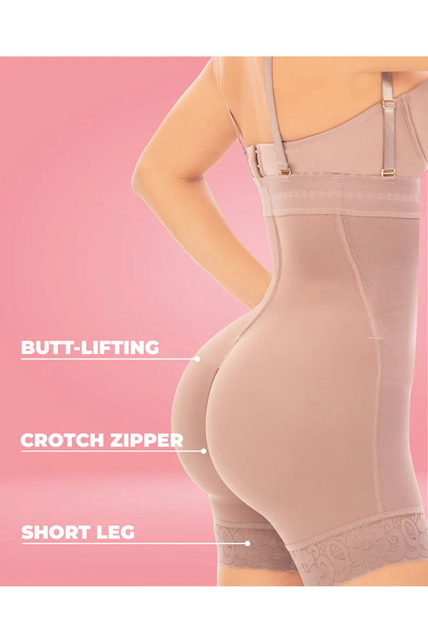 8203 Ann Michell Seamless Powernet Enhancement Shapewear | Colombian Post-Op Bodysuit with Tummy Control & Back Support