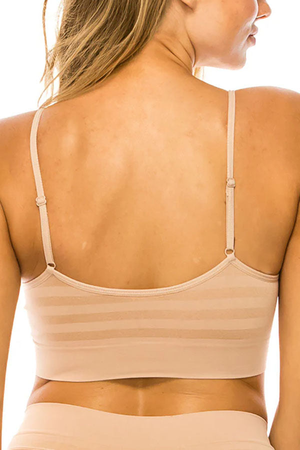 82114 6 Piece Adjustable Non-Removable Straps | Removable Pads Microfiber Seamless Bralette