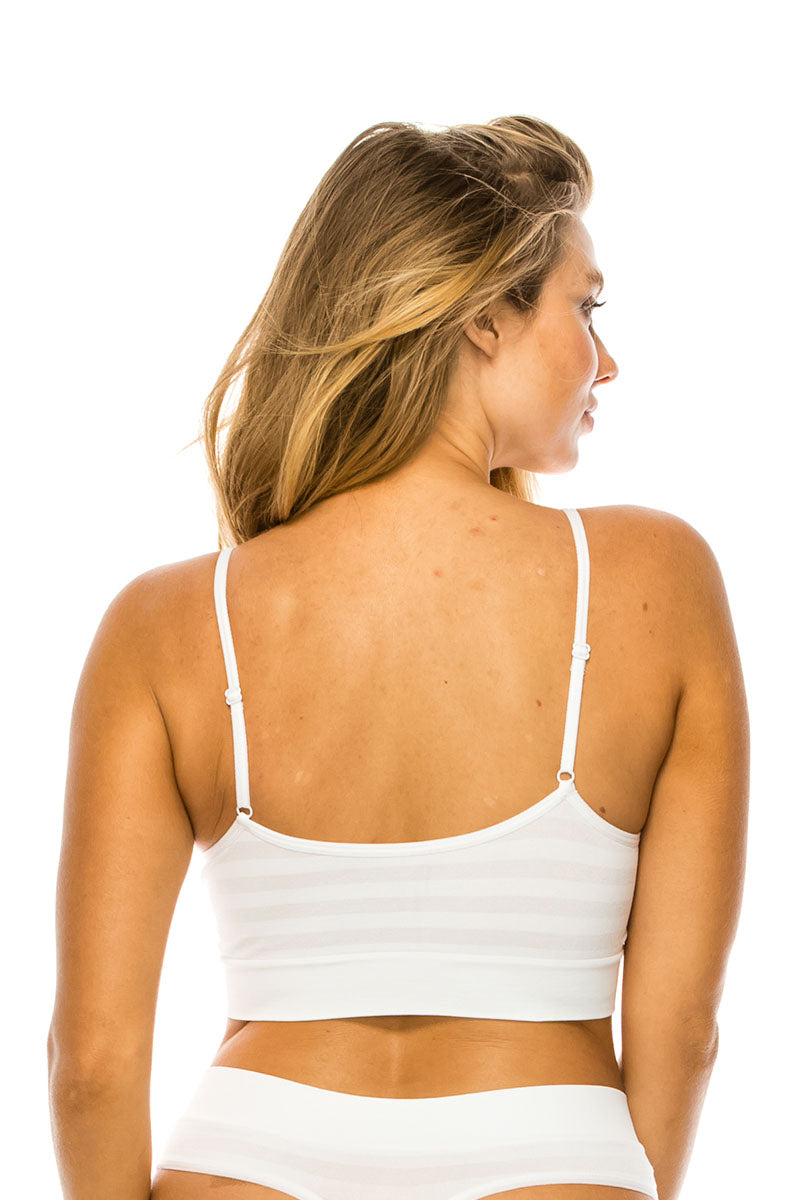 82114 6 Piece Adjustable Non-Removable Straps | Removable Pads Microfiber Seamless Bralette