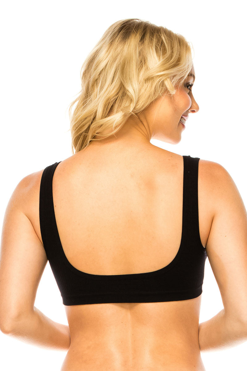 82122 6 Piece Seamless Wireless Bra Top with Thick Straps – One Size