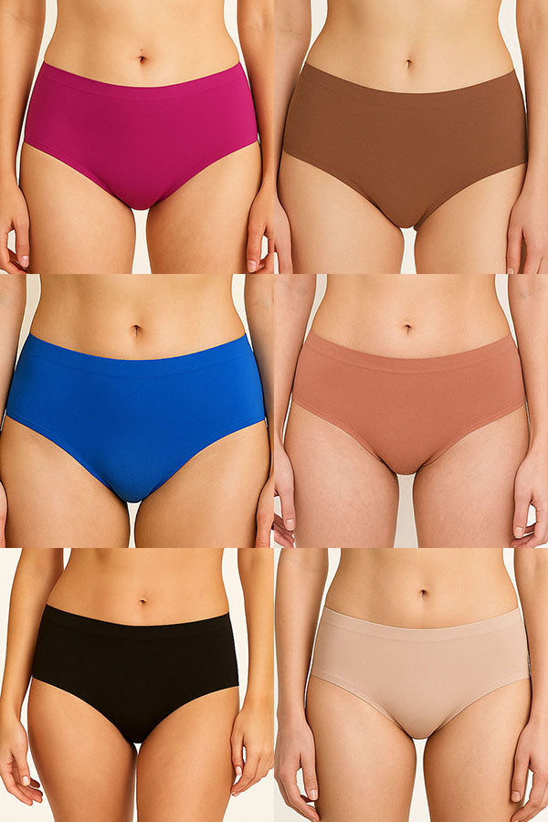 89122 6 Piece Laser Cut Hipster Panty C04