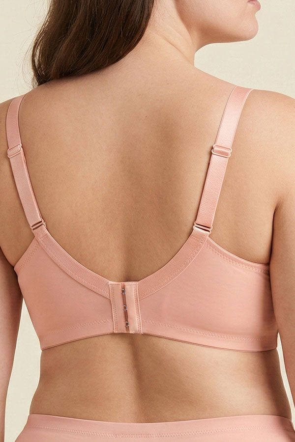 89124 6 Piece No Underwire, Adjustable Straps Solid/Lace Full Coverage Bra – B, C, D Cup C03
