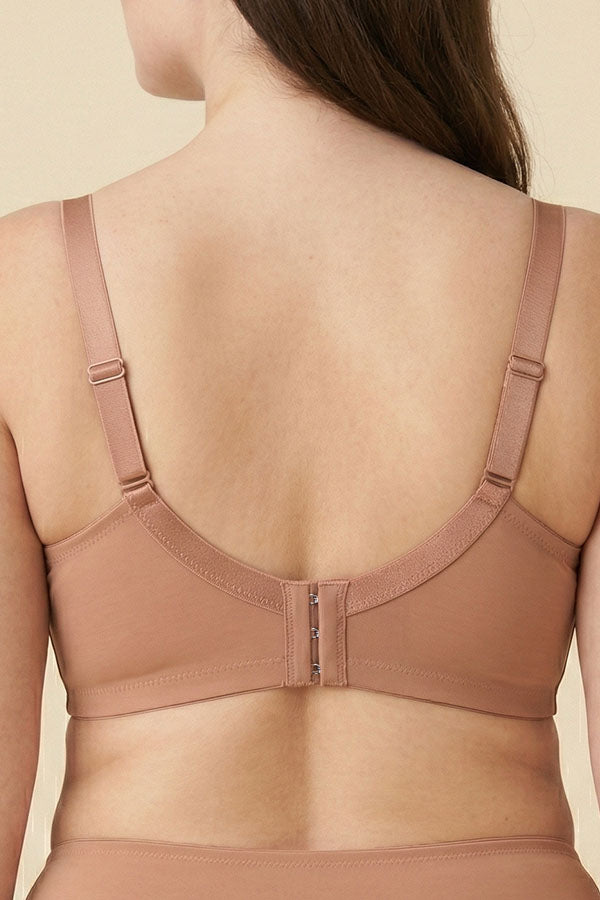 89124 6 Piece No Underwire, Adjustable Straps Solid/Lace Full Coverage Bra – B, C, D Cup C03