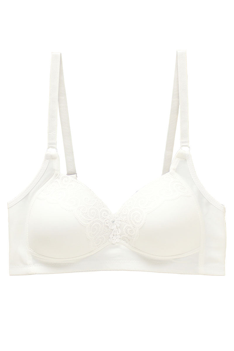 89124 6 Piece No Underwire, Adjustable Straps Solid/Lace Full Coverage Bra – B, C, D Cup