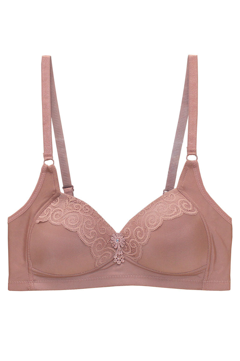 89124 6 Piece No Underwire, Adjustable Straps Solid/Lace Full Coverage Bra – B, C, D Cup