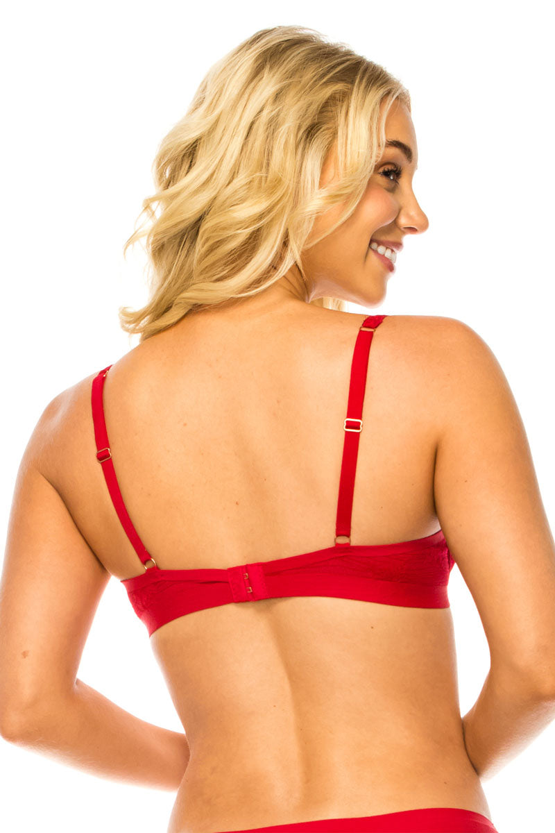 89148 12 Piece Extreme Push Up & Comfortable Fit Laser Cut Bra with Lace Trim B/C Cup