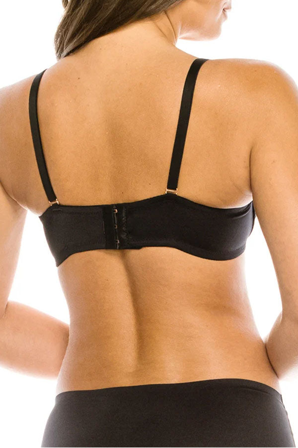 89150 6 Piece Removable Straps, 3 Hook Closure Shiny Push-Up Bra A/B/C Cup C01