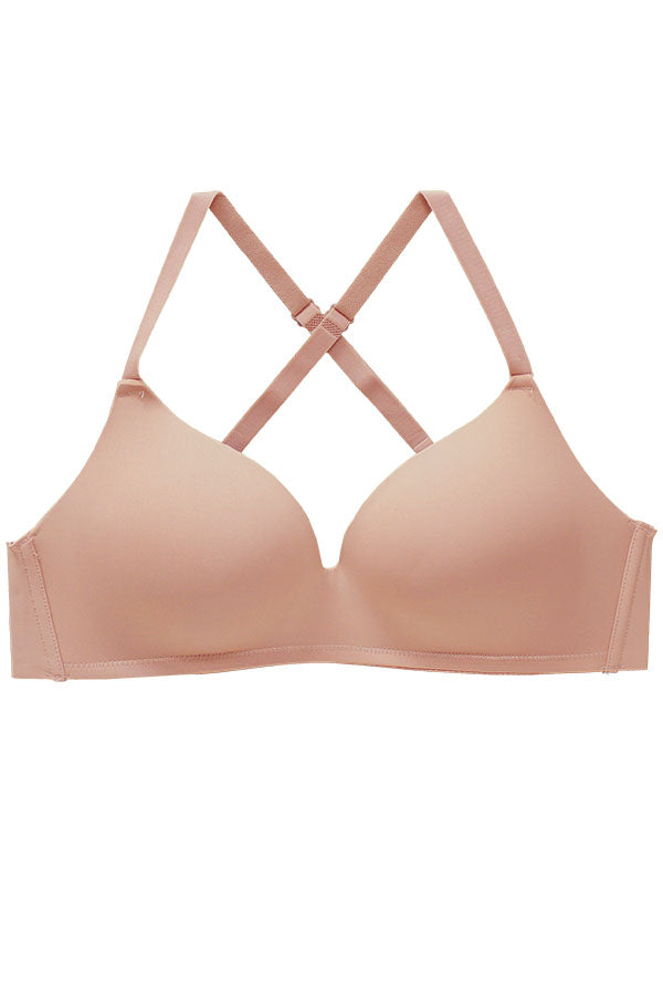 89322 12 Pieces Criss Cross Back, Adjustable Straps, Soft Polyamide Blend Wire Free Bra – B/C Cup