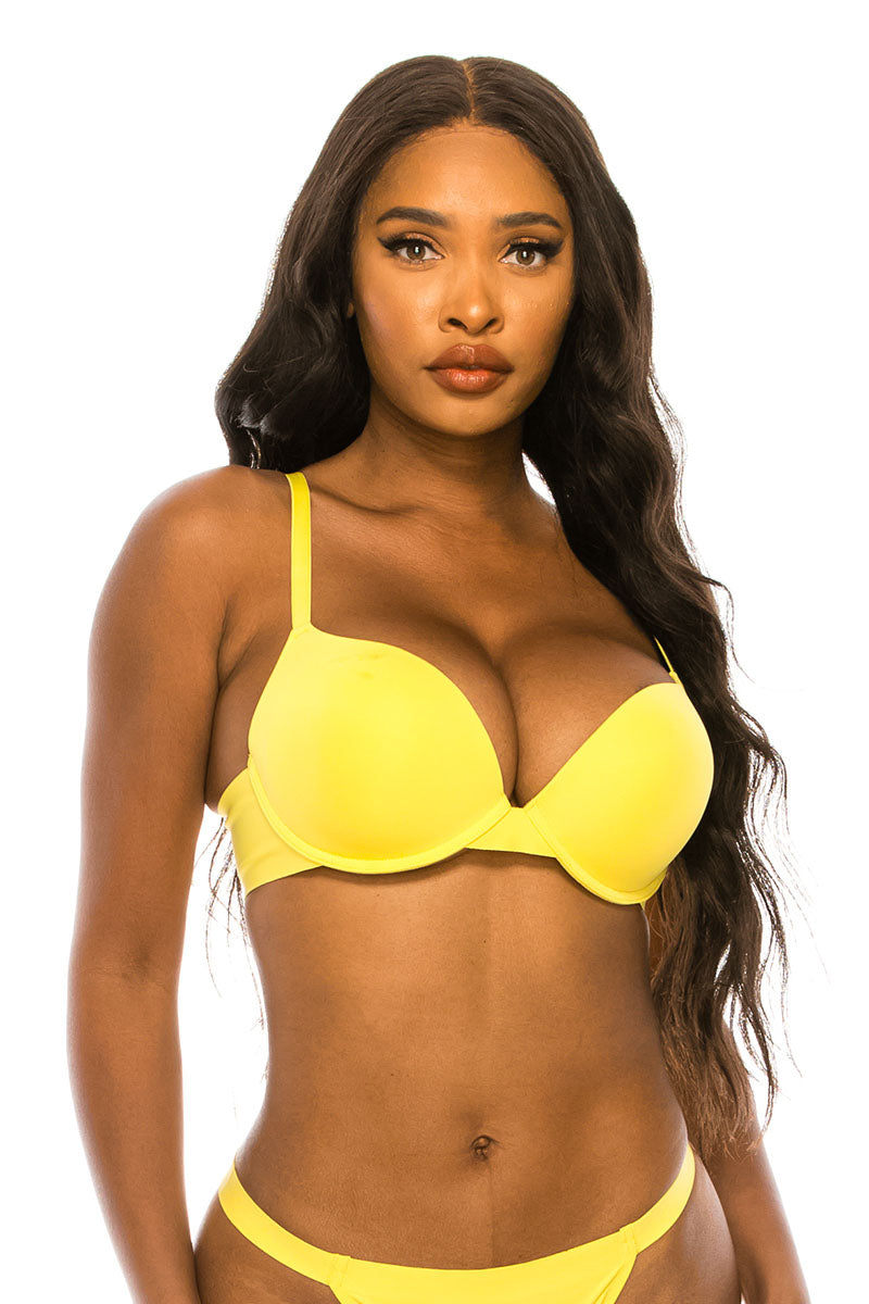 89349 6 Piece Push Up Padded Cups Coverage Bra with Underwire B C Cup