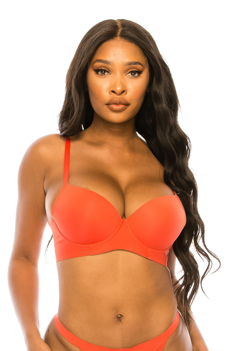 89431 6 Piece Push-up Padded Cups & Wide Support Coverage Bra with Underwire B/C Cup C01