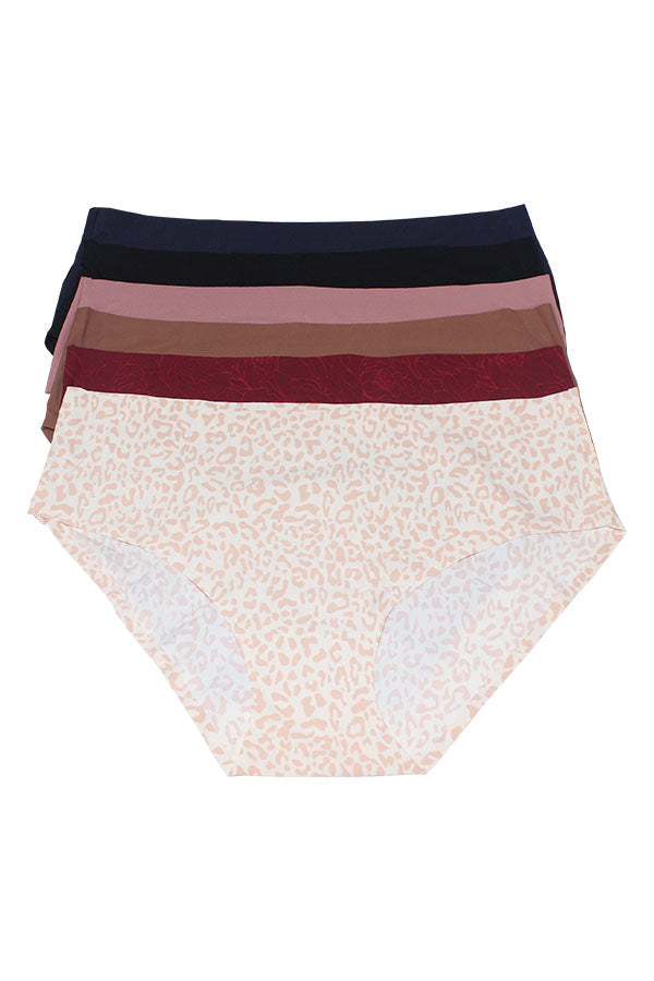 89531 6-Pack solid laser cut panty C01