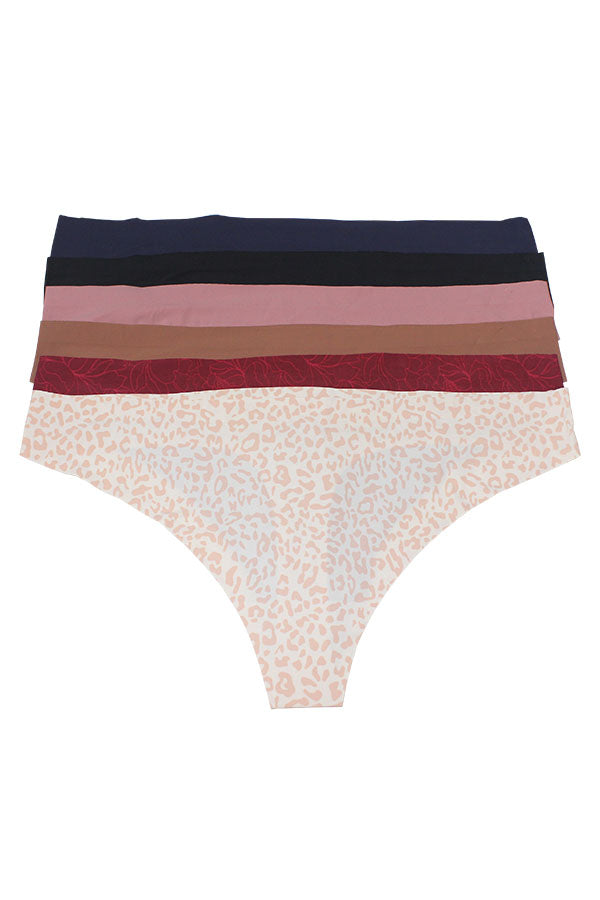 89531 6-Pack solid laser cut Thong C01