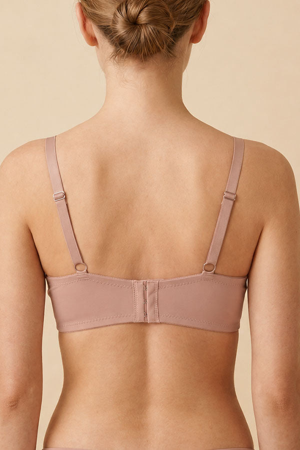 90040 6 Piece Underwire, Light Padding, Adjustable Straps, Three Hooks Back Closure Extra Coverage Bra B/C Cup C02