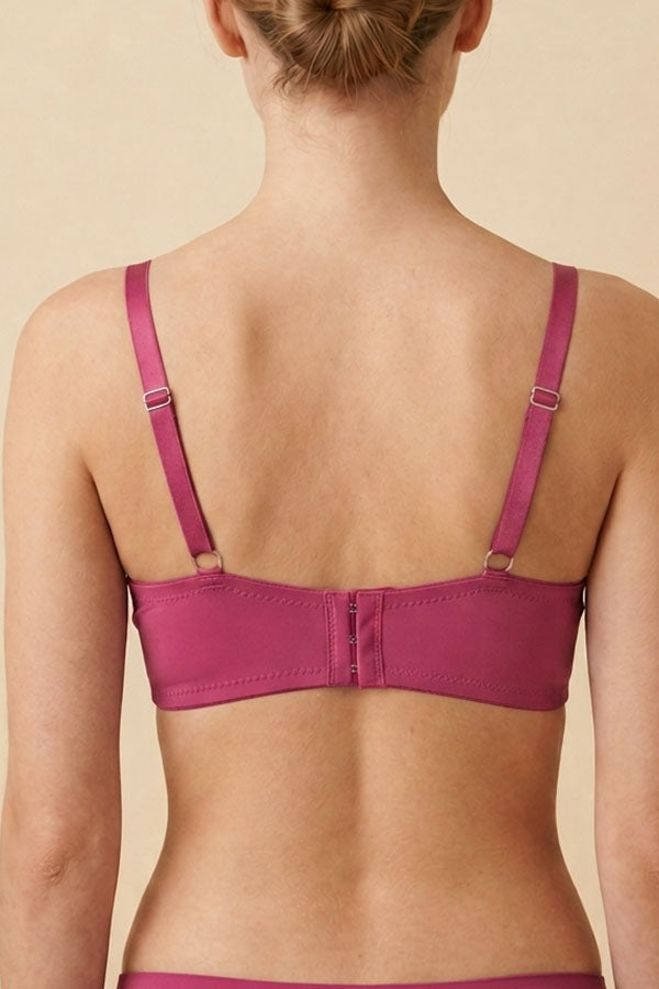 90040 6 Piece Underwire, Light Padding, Adjustable Straps, Three Hooks Back Closure Extra Coverage Bra B/C Cup C02