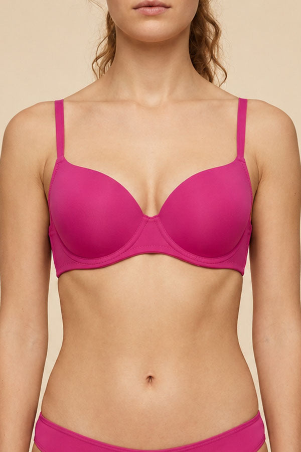 90040 6 Piece Underwire, Light Padding, Adjustable Straps, Three Hooks Back Closure Extra Coverage Bra B/C Cup C02
