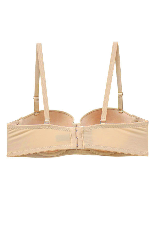 90041 3 Piece Underwire, Adjustable Straps, and Three Hooks Closure Demi Bra BC Cup