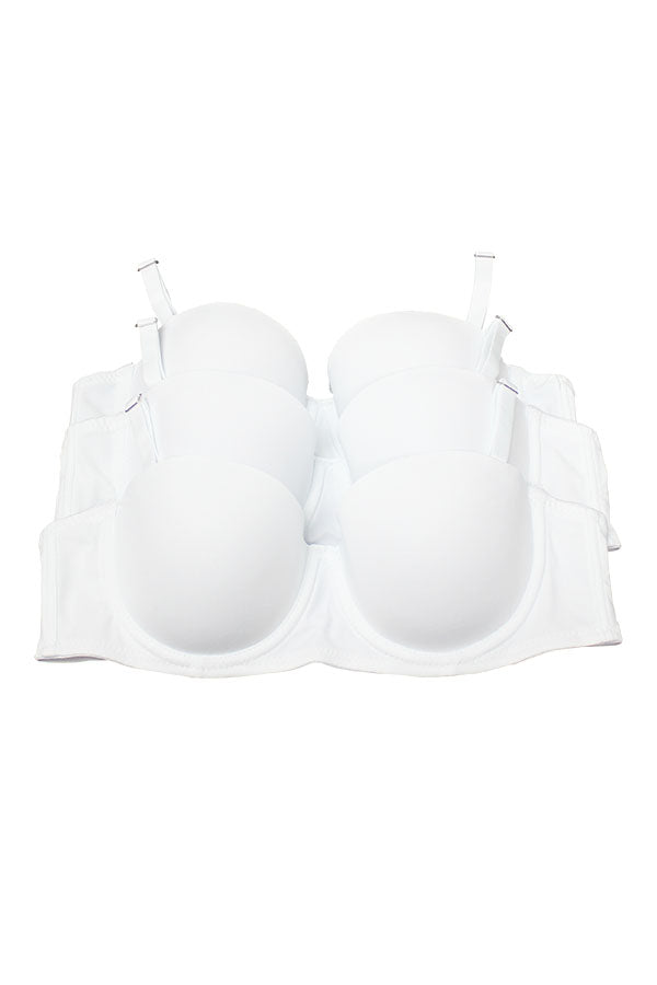 90041 3 Piece Underwire, Adjustable Straps, and Three Hooks Closure Demi Bra BC Cup