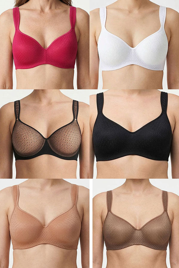 90058 6 Pieces Adjustable & Supportive Lace Bra with Underwire D/DD Cup C01