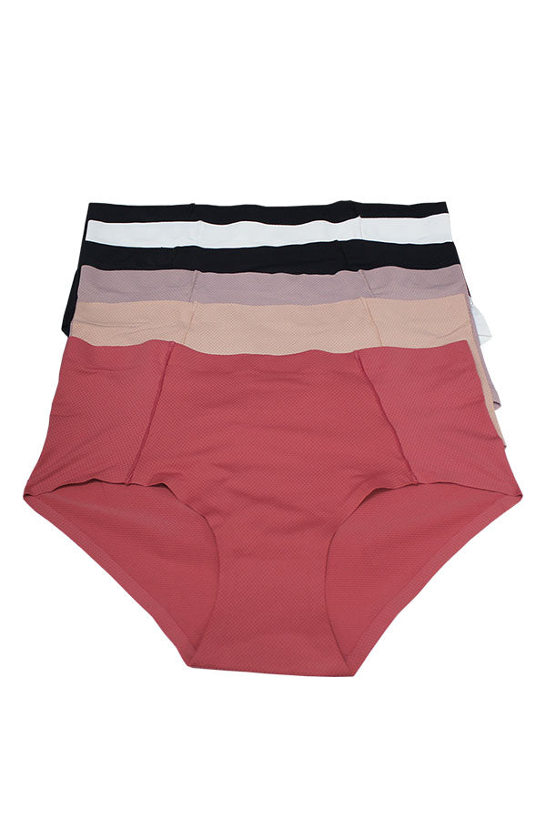 90072 6 Pieces Soft and Comfortable Laser Cut Panty C01