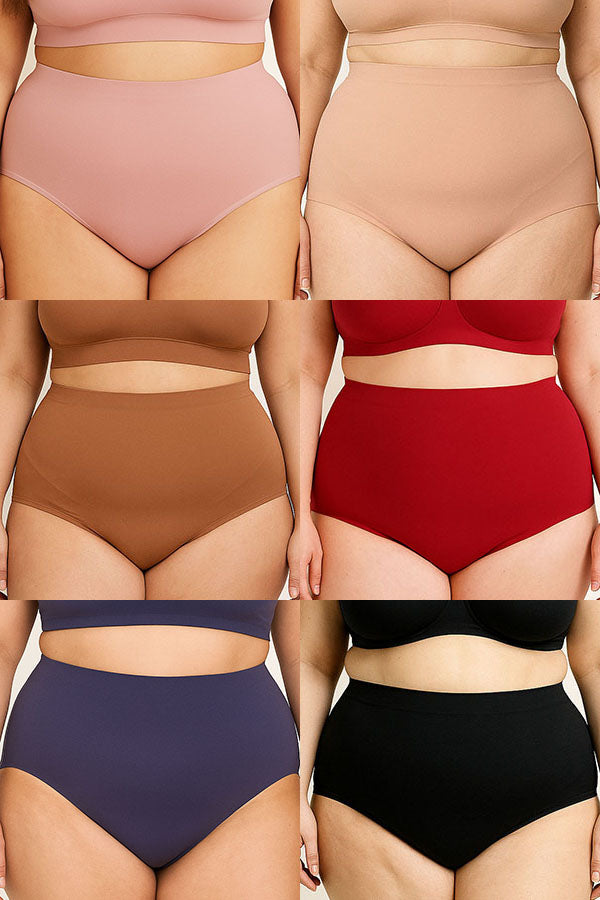 90079 Laser Cut Seamless Panty -Plus Size – 6 Color Pack C01
