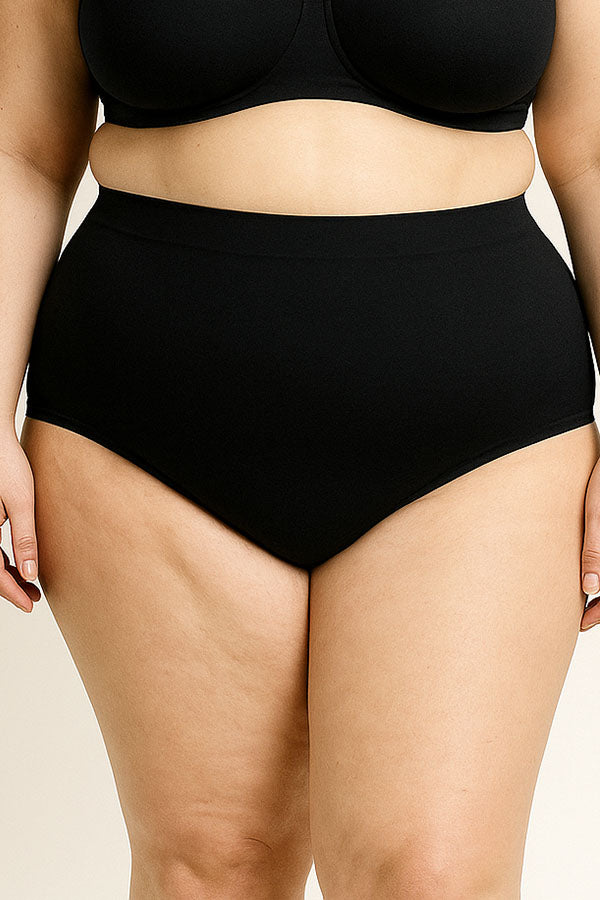 90079 Laser Cut Seamless Panty -Plus Size – 6 Color Pack C01