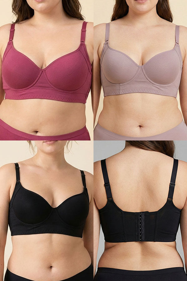 90081 Full Support Underwire Bra – 8-Hook Back Closure (34D–44DD) | 3pcs Wholesale Prepack