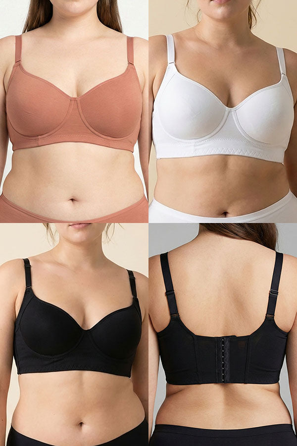 90081 Full Support Underwire Bra – 8-Hook Back Closure (34D–44DD) | 3pcs Wholesale Prepack