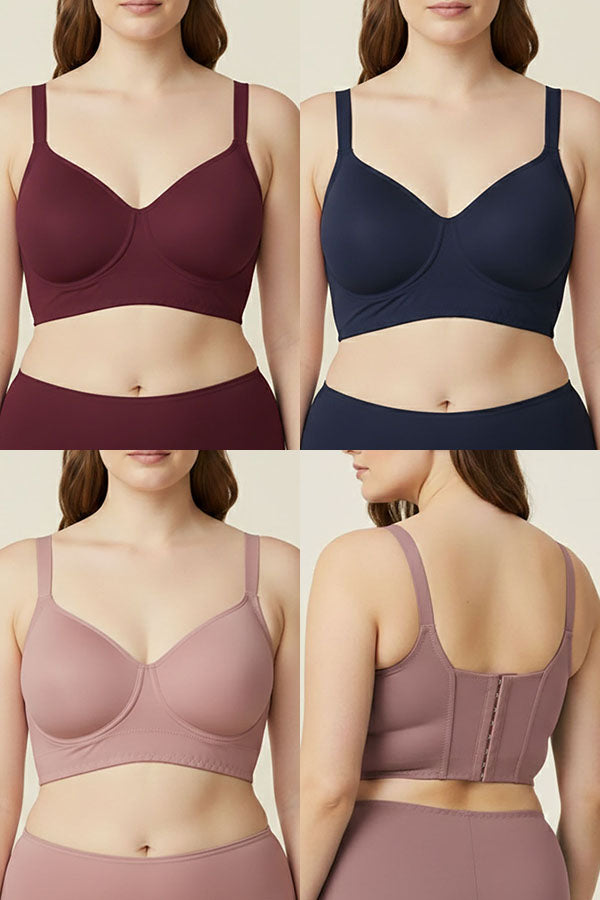 90084 Full Support Underwire Long Line Bra – 8-Hook Back Closure (D DD Cup) | 3pcs Wholesale Prepack