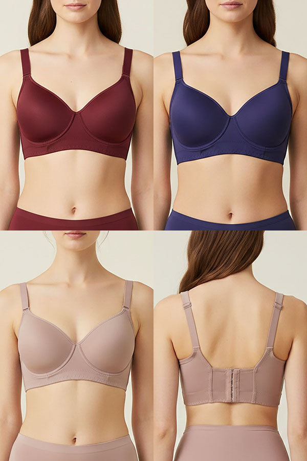 90084 Full Support Underwire Long Line Bra – 5-Hook Back Closure (B C Cup) | 3pcs Wholesale Prepack