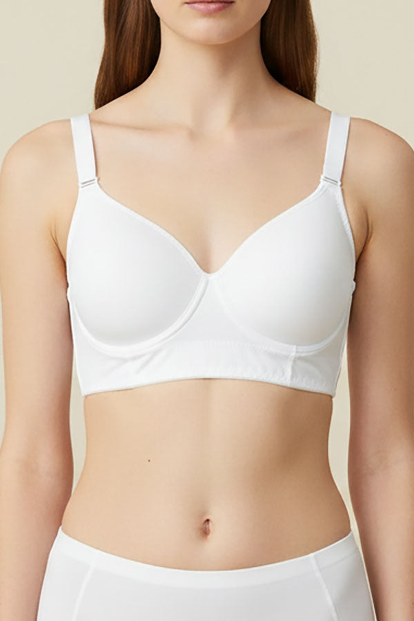 90084 Full Support Underwire Long Line Bra – 5-Hook Back Closure (B C Cup) | 3pcs Wholesale Prepack