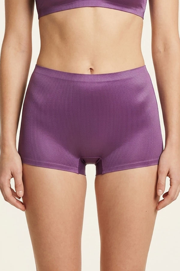90087 Women’s Satin Laser Cut Boyshort Panty - 6pcs pack