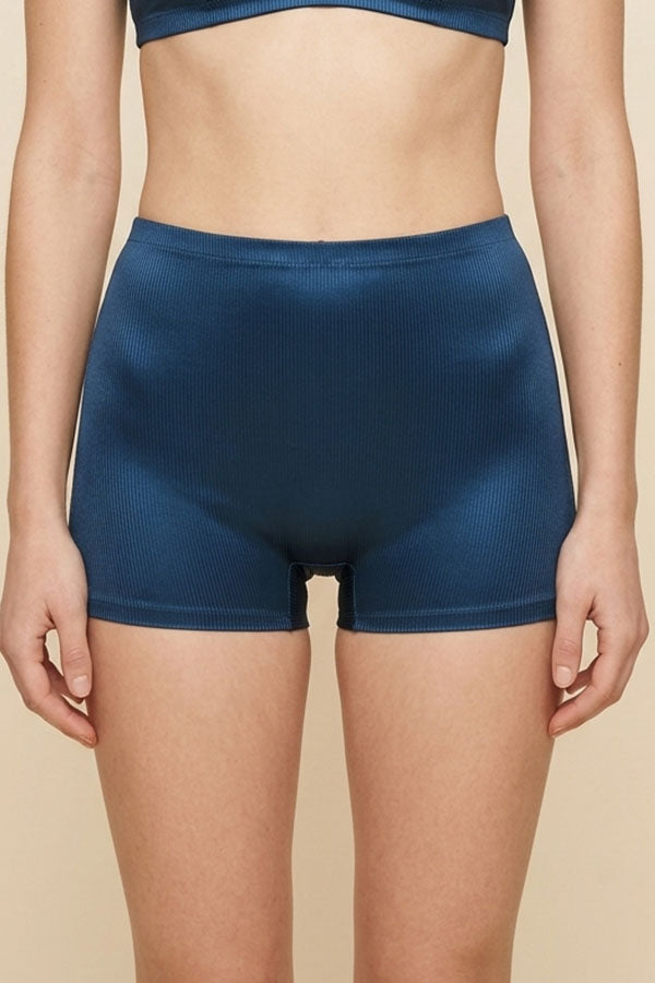 90087 Women’s Satin Laser Cut Boyshort Panty - 6pcs pack