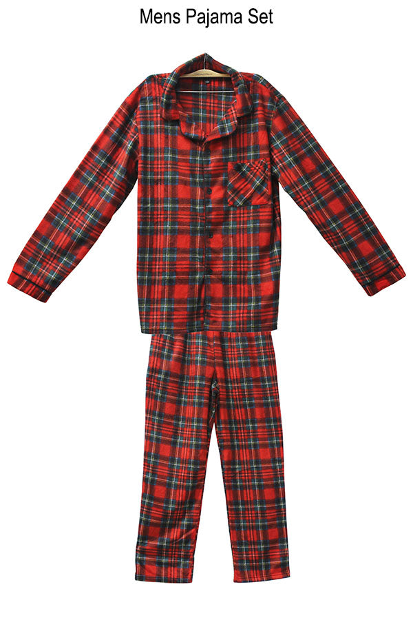 Youmita Wholesale 6 Pieces Comfortable & Stylish Sleepwear Men’s Plaid Print 2-Piece Button-Up Pajama Set