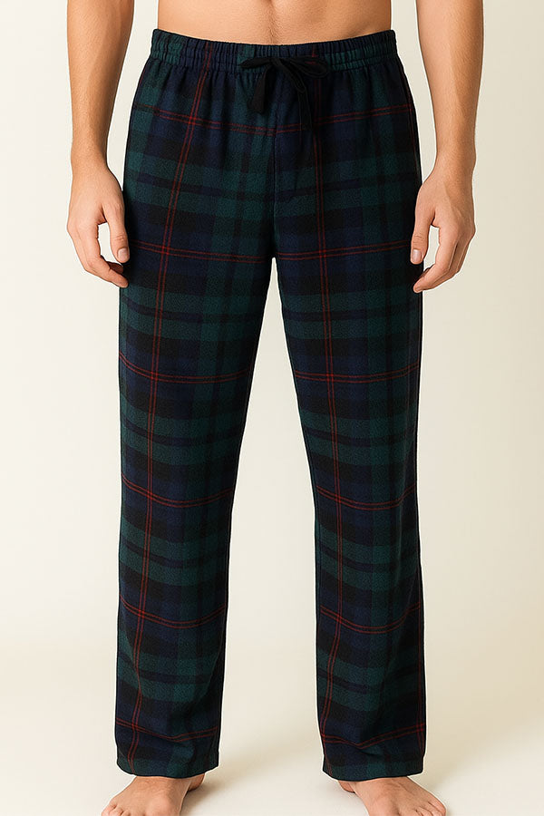Youmita Men's Plaid Fleece Pants