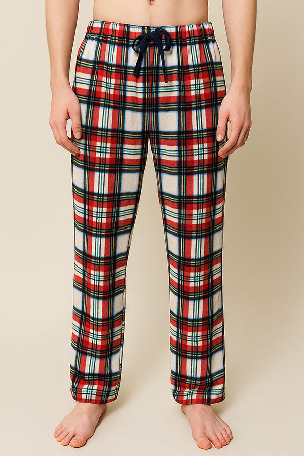 Youmita Men's Plaid Fleece Pants