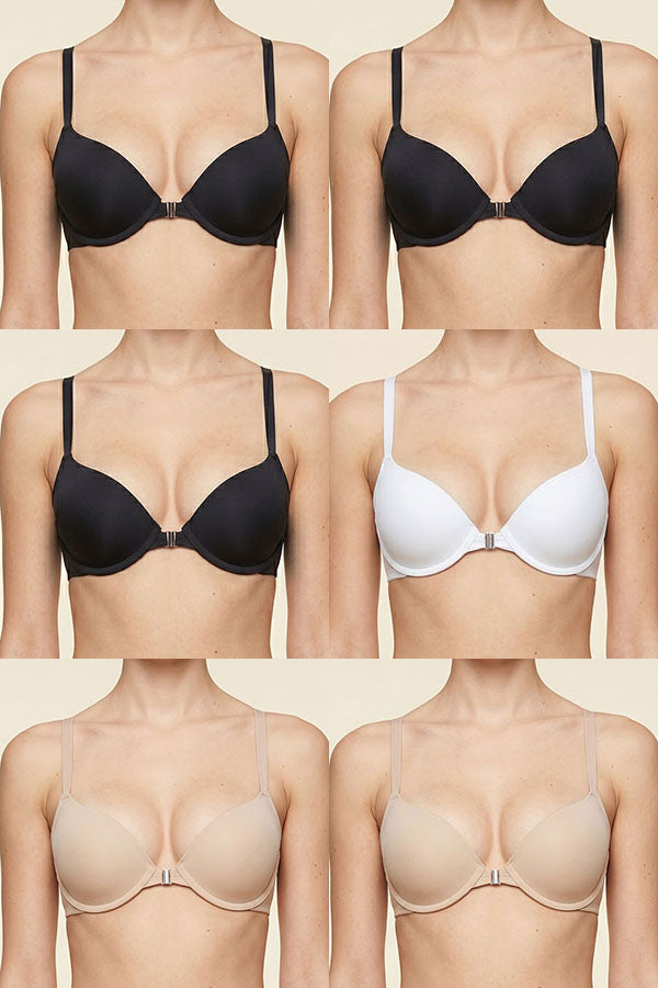 9025 6 Piece Underwire Front Closure Open Front Bra B–DD Cup C01
