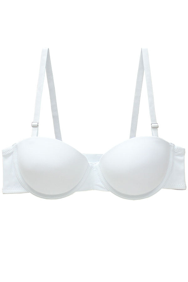 963 3 Pieces Underwire, Adjustable Removable Straps Extreme Push-Up Half Cup A B C Cup Bra