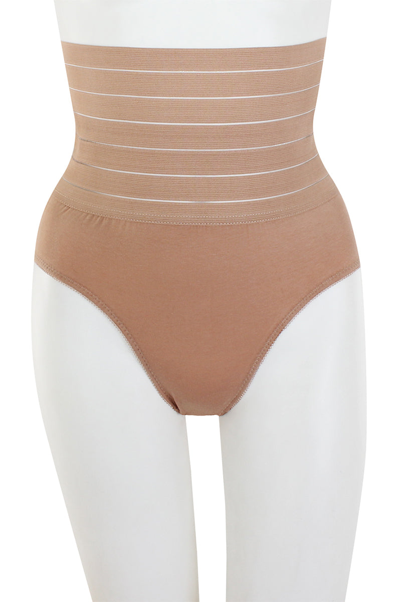 9985 12 Piece High Waist Cotton Blend Shaper Tummy Control Brief C01